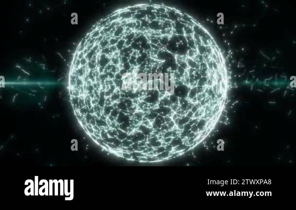 Abstract geometric background with moving lines, dots and triangles ...