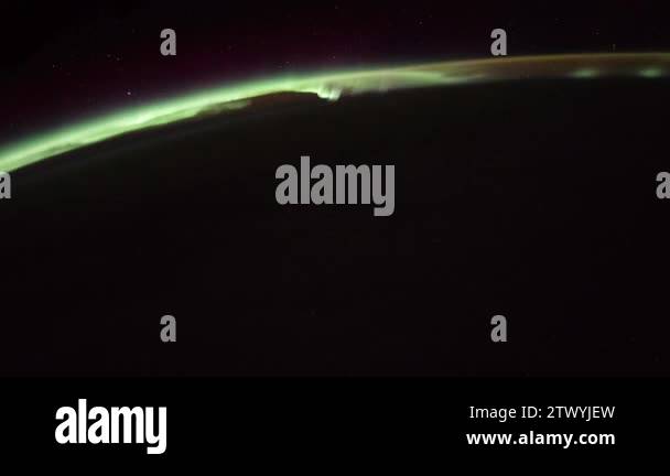 Rotating Planet Earth with aurora and star, as seen from the ...