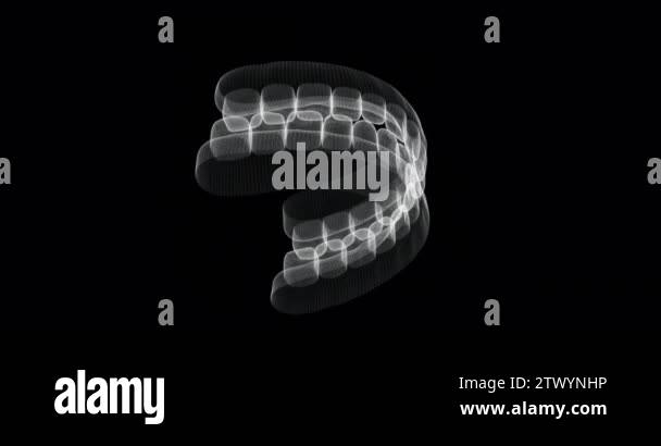Hologram screen 3d of complete human teeth - loop Stock Video Footage ...