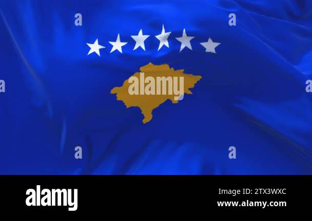 88. Kosovo Flag Waving in Wind Continuous Seamless Loop Background ...