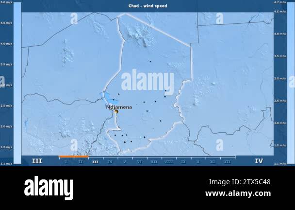 Wind speed by month in the Chad area with animated legend - English ...