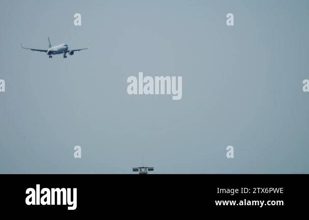 Airbus A320 approaching over ocean Stock Video Footage - Alamy