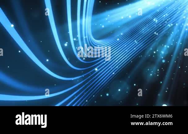 Light streaks flowing with bokeh light particles background animation ...