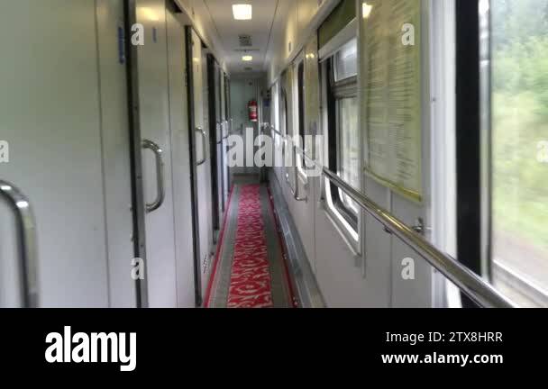Intercity intercity trains. The compartment car of the train Stock ...