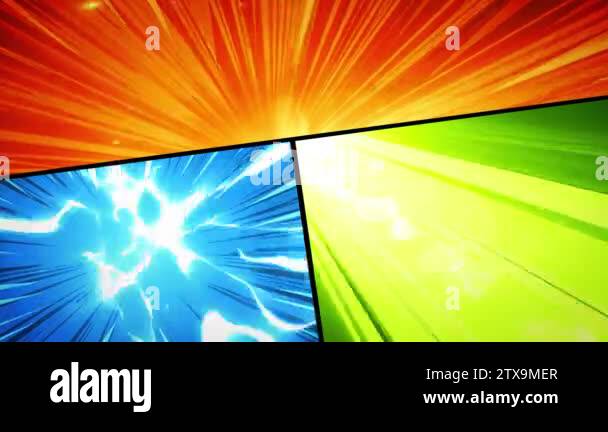 Comic Book Action Layout Background With Power Fx/ 4k animation of a ...
