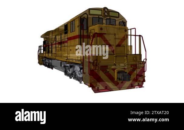 Modern diesel railway locomotive with great power and strength for ...