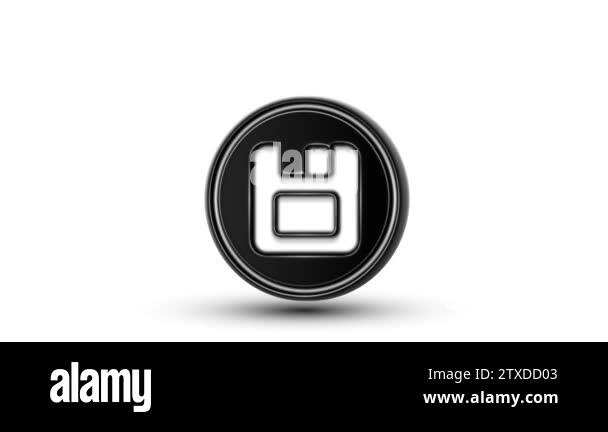 Save icon on the counter. Looping. Alpha channel. Isolated on white ...