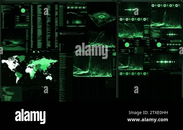 Futuristic digital interface screen. Streaming and flashing computer ...