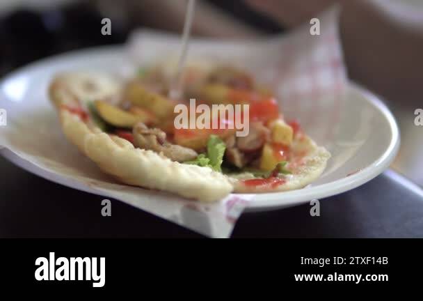 Doner kebab sandwich on plate Stock Videos & Footage - HD and 4K Video ...