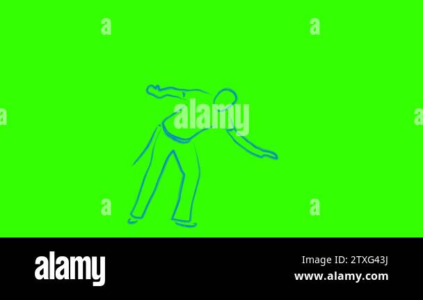 Brazilian Capoeira Dancer Training Au Batido Loop Animation On Green