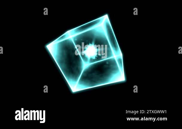 Rotating Glowing Cube Animation - Loop Blue Stock Video Footage - Alamy