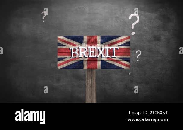 Animated Question marks against animated british BREXIT flag Stock ...