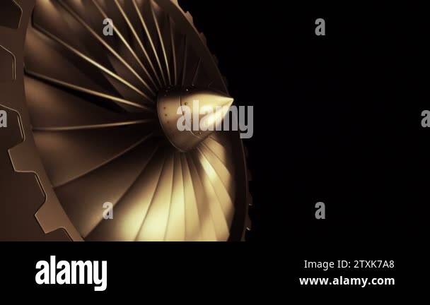Animation of rotating jet engine with turbine. Animation of seamless ...