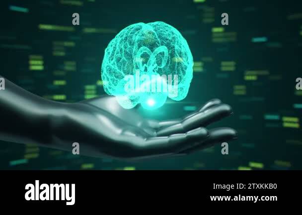 Background with animation of abstract interface. Human body, head ...