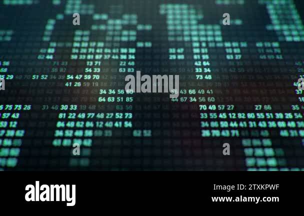 Technological background with representation of turquoise binary code ...