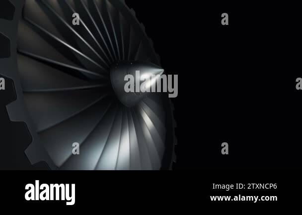 Animation of rotating jet engine with turbine. Animation of seamless ...