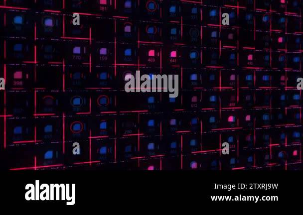 Futuristic Background Of Signals Moving Across Blue And Red Circuit