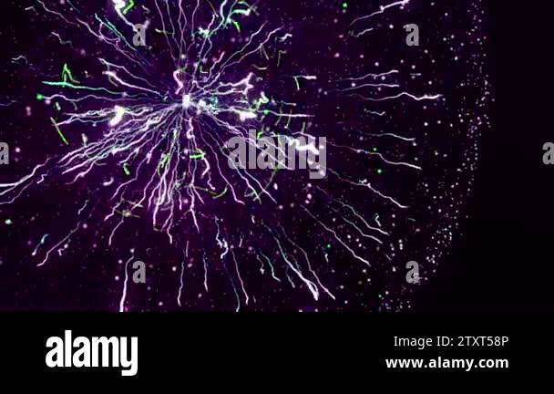 Abstract animation of electrostatic plasma sphere and beautiful zippers ...