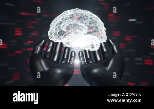 Background with animation of abstract interface. Human body, head ...