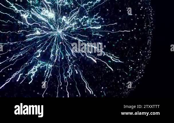 Colorful abstract animation of plasma ball lamp energy and beautiful ...