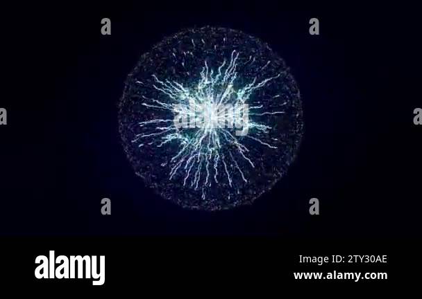 Colorful abstract animation of plasma ball lamp energy and beautiful ...