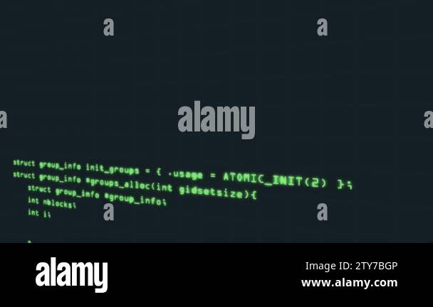 Hacker code running down a computer screen terminal. Motion 3D ...