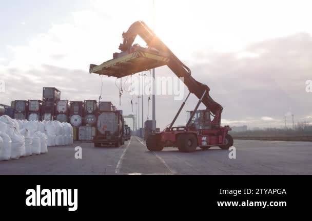 Crane operator and Mobile crane machine stand by waiting for lifting in ...