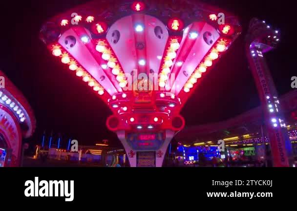 Fairground funfair attraction attractions entertainment Stock Videos ...