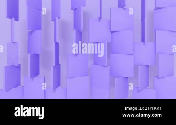 3D squares round shapes rotating on pastel background. 4K seamless loop ...