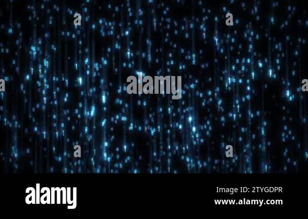 Computer Binary Code Data Falling Loop/ 4k animation of an abstract ...