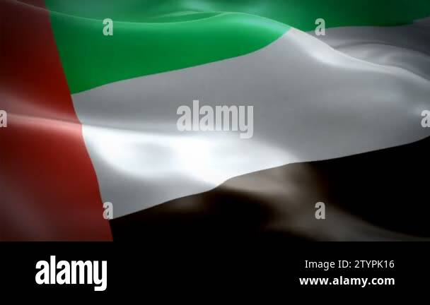 United Arab Emirates Waving Flag National 3d Uae Flag Waving Sign Of