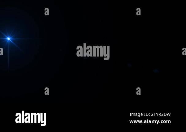 Abstract blue digital lens flare light on black background HD video ...