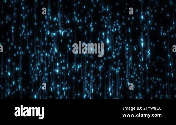 Computer Binary Code Data Falling Loop/ 4k animation of an abstract ...