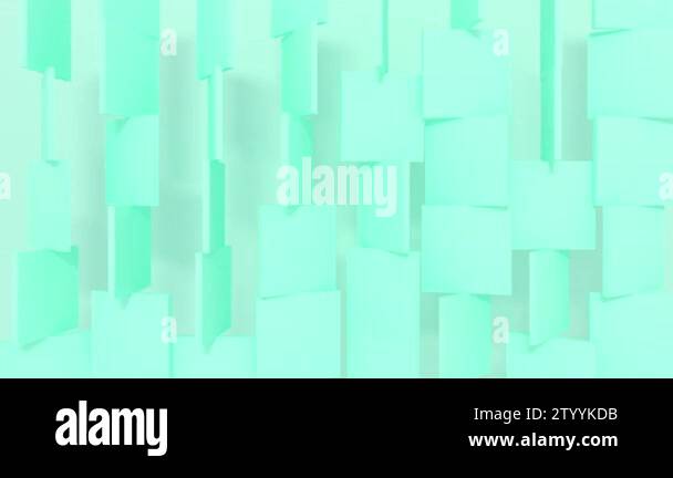 3D squares round shapes rotating on pastel background. 4K seamless loop ...