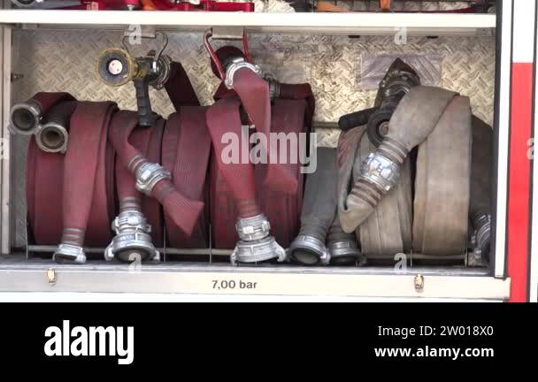 Fire hose roll firefighting equipment Stock Videos & Footage - HD and ...