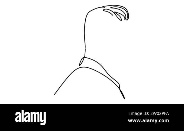 Self drawing simple animation of single continuous line drawing of man ...