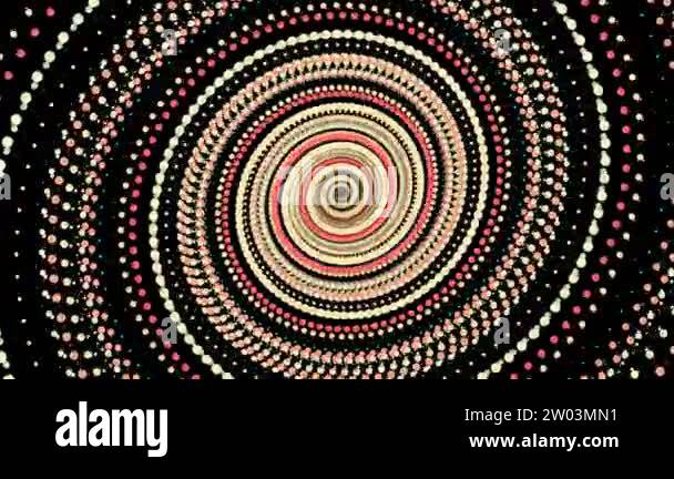 Abstract animated video clip with rotating particles of different ...