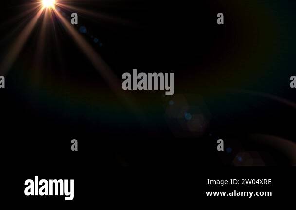 Moving lens flare effect on black background. 4k animation Stock Video ...