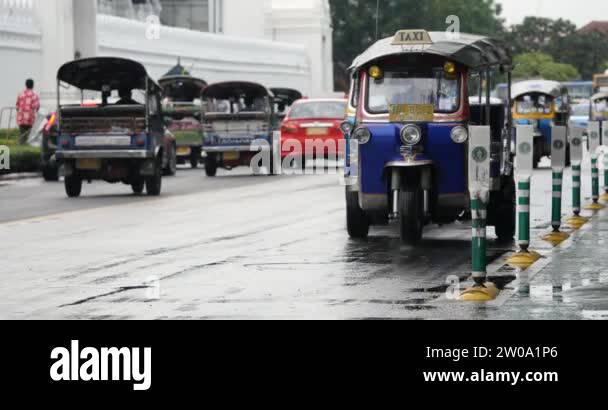 Fastest Rickshaw BANGKOK, THAILAND - NOVEMBER 13, 2015: Traditional Tuk Tuk in the ...