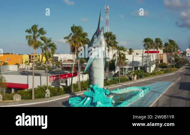 The landmark of the Dominican Republic. Blue marlin symbol fish of