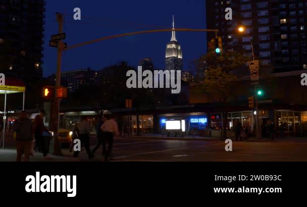 NEW YORK CITY - CIRCA MAY 2015: Empire state building and street in the ...