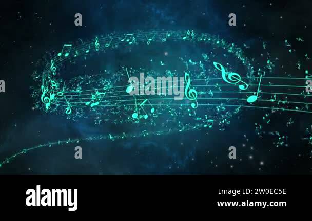Animated background with musical notes, Music notes flowing, flying ...
