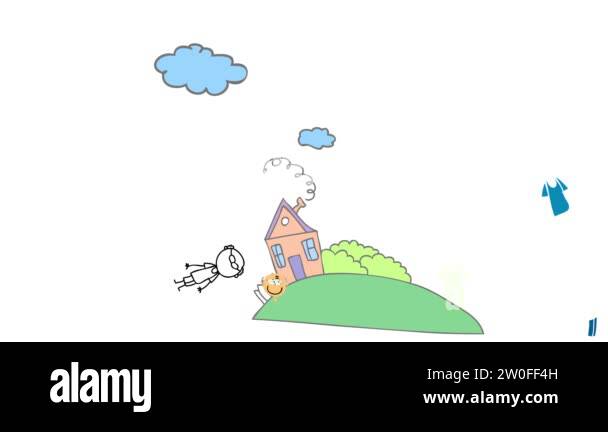 Spring Bouncing Drawing Spring And Bounce Motion Graphics Of Cute Little Drawing Of A Huge ...
