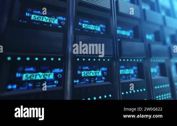 3D animation, Data Center Server Room Stock Video Footage - Alamy