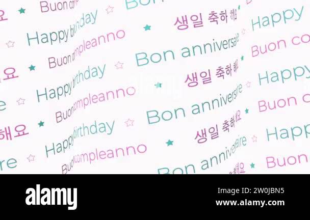 Happy birthday text pattern moving animation, looping and seamless ...