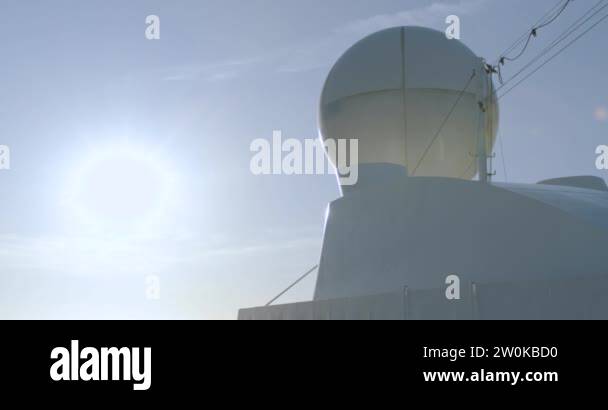 Radar antenna and control tower on a cruise ship Stock Video Footage ...