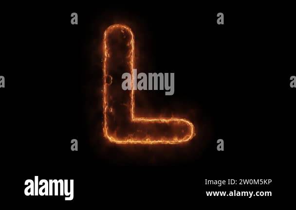 L Word Design Alphabet L Word Hot Animated Burning Realistic Fire Flame Loop Stock ...