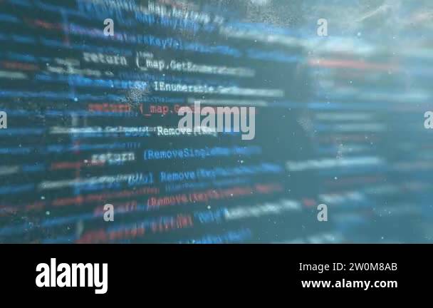 Abstract animation of programming source code. Digital technology ...