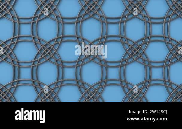 Looping Geometric Pattern Arabesque looping geometric pattern. Blue and metal islamic 3d motif ...