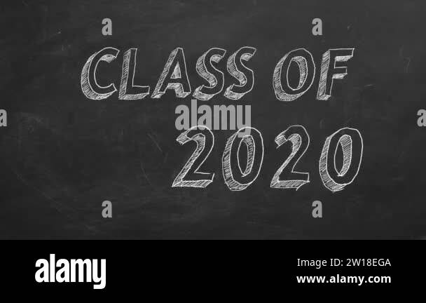 Hand drawing Class of 2020 on blackboard Stop motion animation Stock Hand drawing Class of 2020 on blackboard Stop motion animation Stock